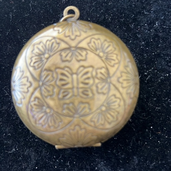 STUNNING VINTAGE ROUND ART DECO PENDENT WITH CRYSTALS FLORAL SHAPE - Picture 3 of 3